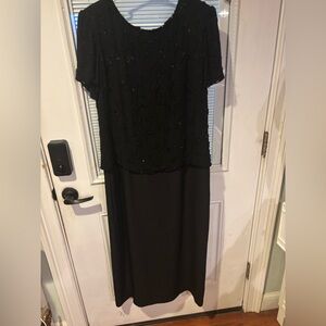 Talbots Black Beaded Maxi Dress